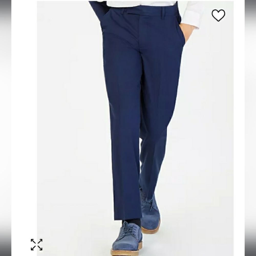 Take 50% OFF- Calvin Klein Slim Fit Men Blue Suit Pant, Size-34W x 30L